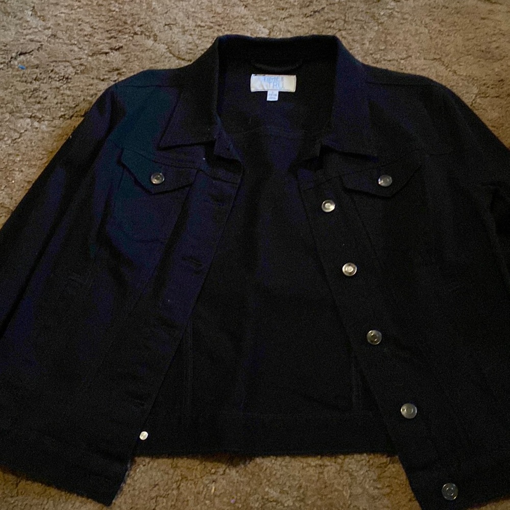Black Jean jacket time and tru brand size large